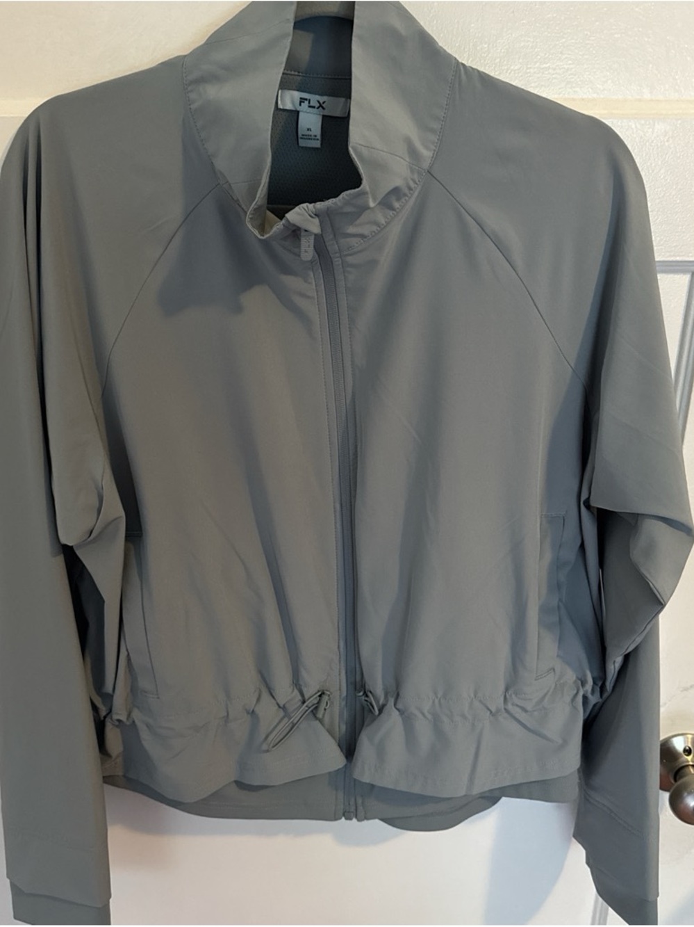 FLX Women's Light blue grey Bomber Jacket - Zip Front